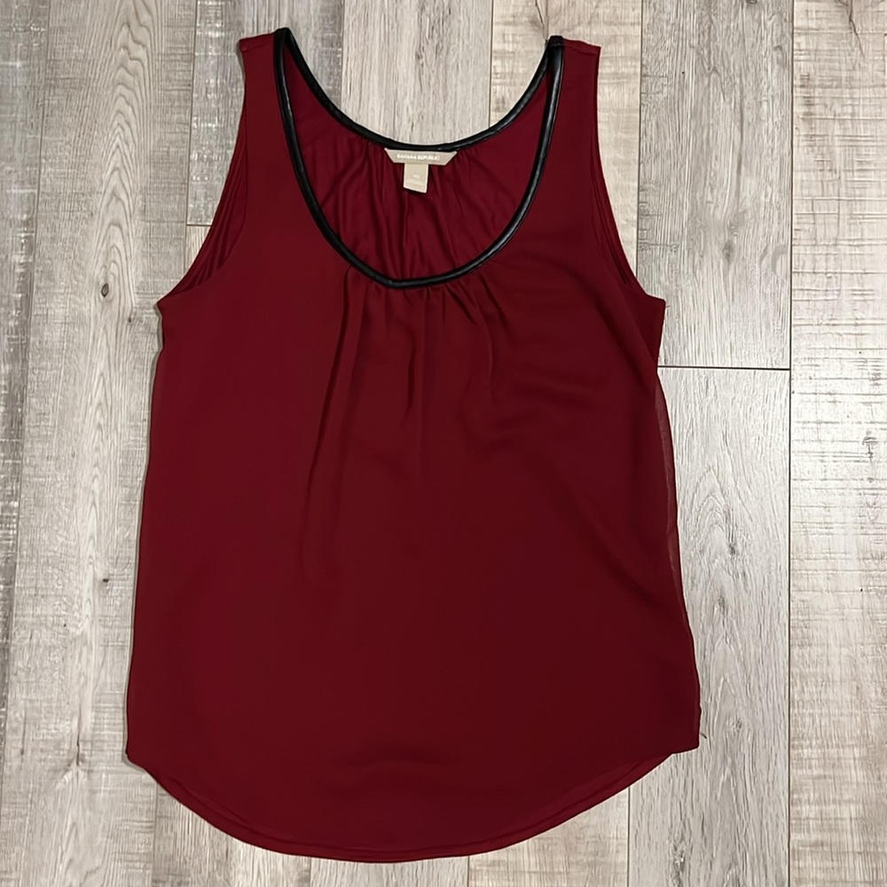 Banana Republic Sleeveless Leather Blouse